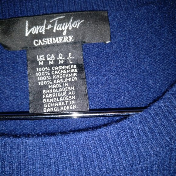 FLAWLESS- Navy Blue 100%CASHMERE L/Sleeve Sweater Knit , M with MEASUREMENTS - Picture 2 of 7